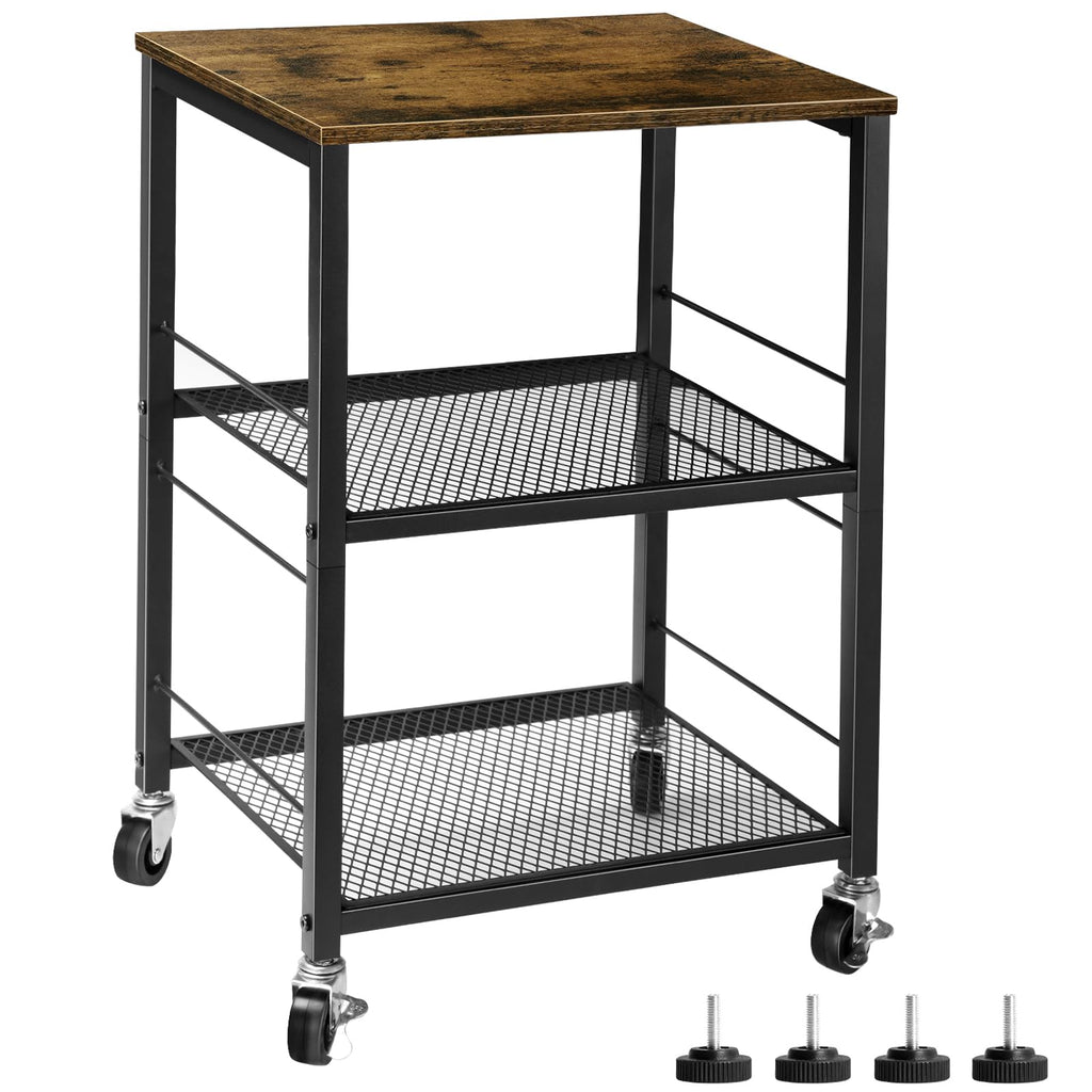 Small 3 Tier Wood Side Table with Metal Frame P84741