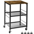 Small 3 Tier Wood Side Table with Metal Frame P84741