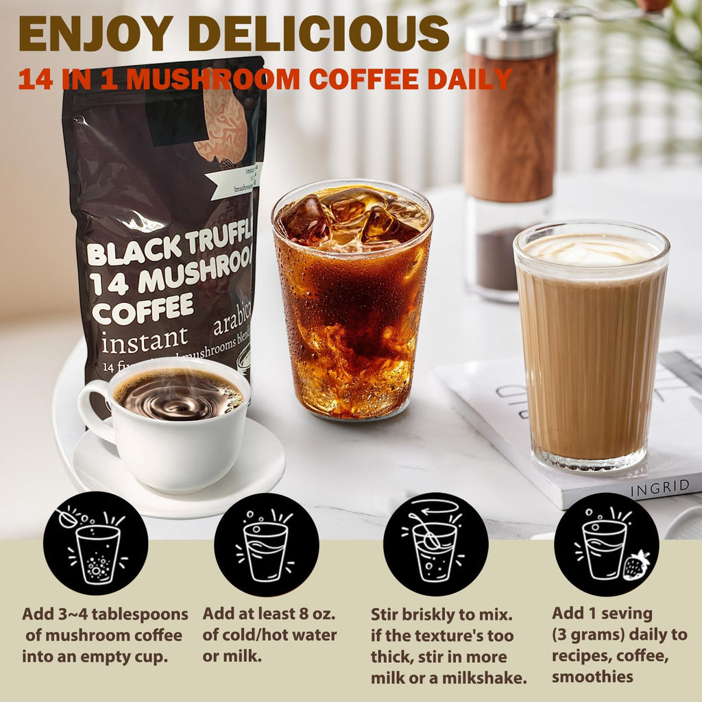 14 in 1 Mushroom Coffee Medium Roast Instant 396g H438457