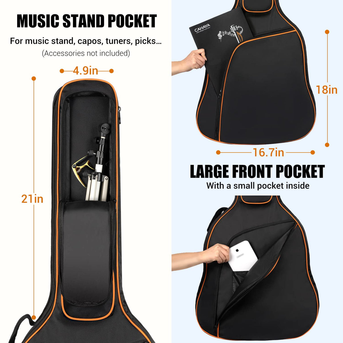 44 Inch Guitar Bag with Adjustable Shoulder Strap I575