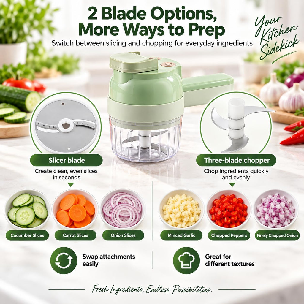 5-in-1 Wireless Electric Vegetable Chopper H19447