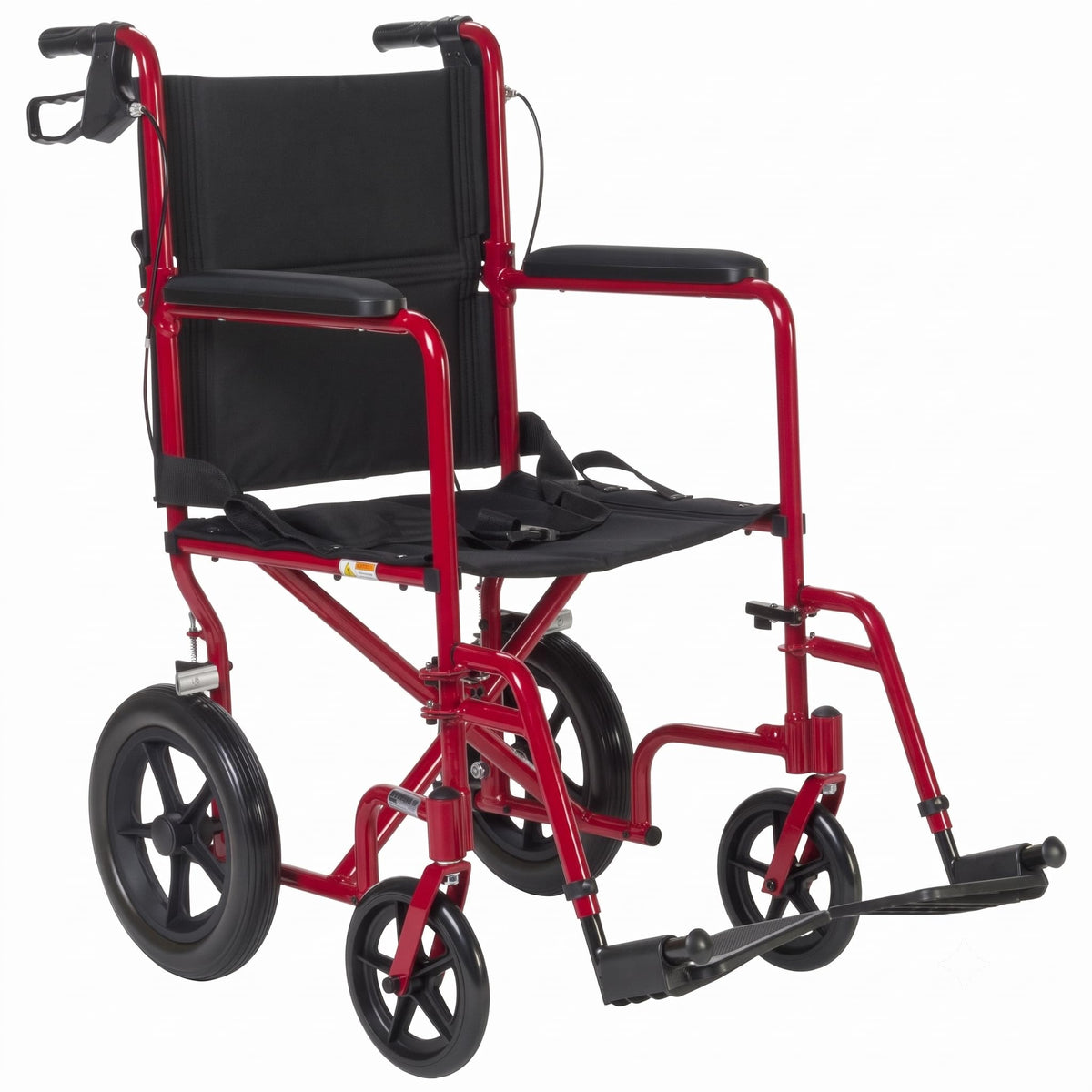 Red Transport Wheelchair with Hand Brakes M3951