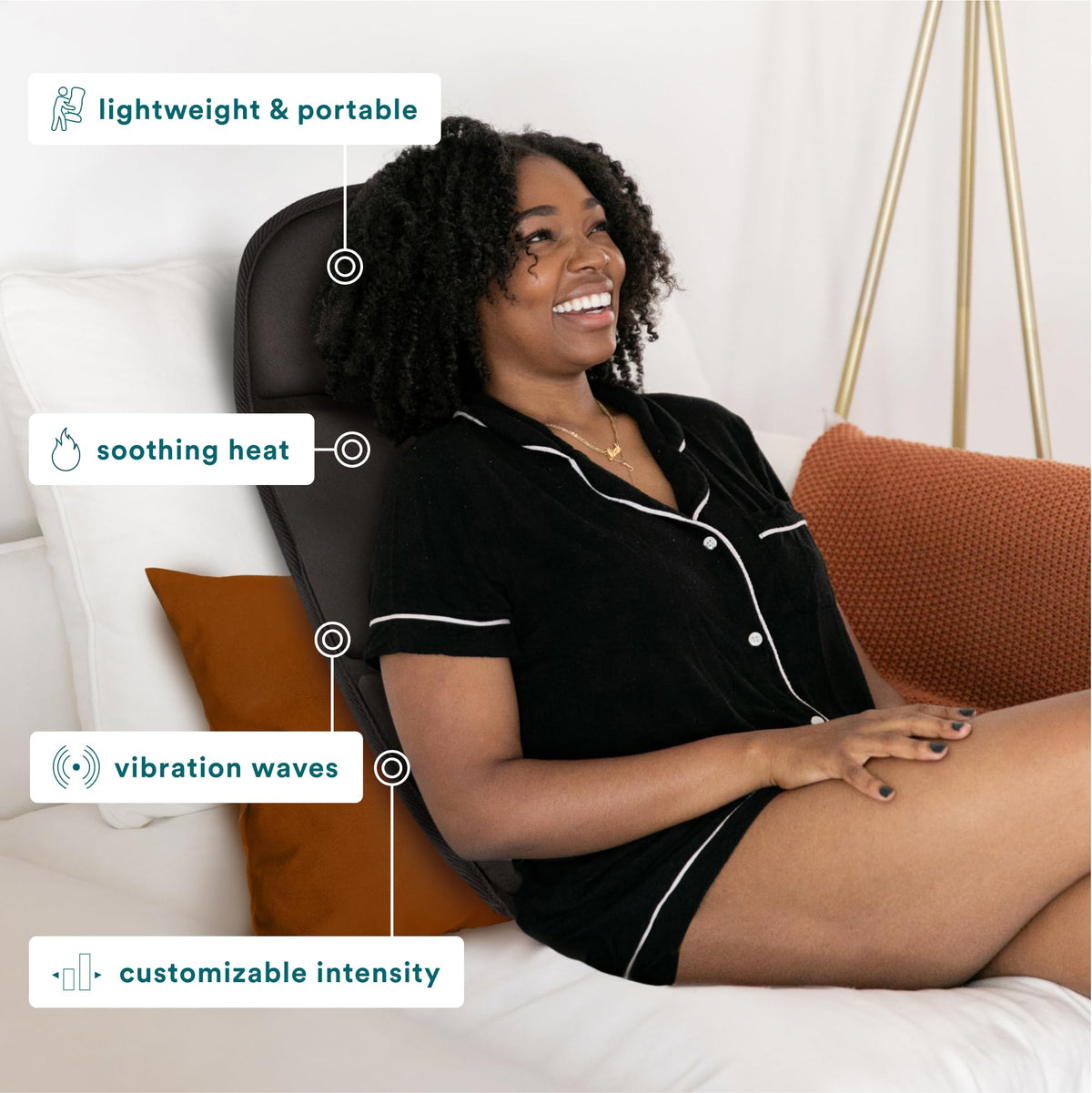 Portable Heating and Vibrating Back Massage Cushion B8773