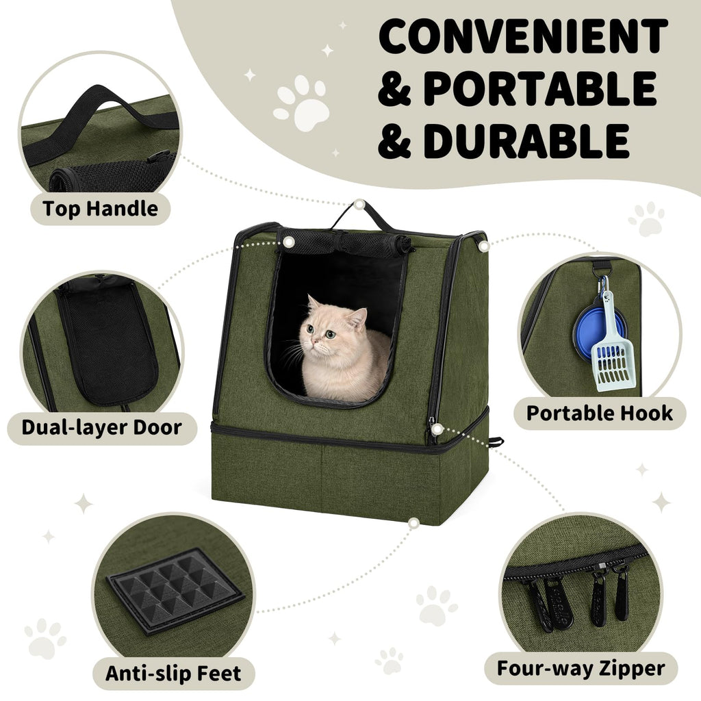 Portable Cat Litter Box with Waterproof Bag and Lid O6136