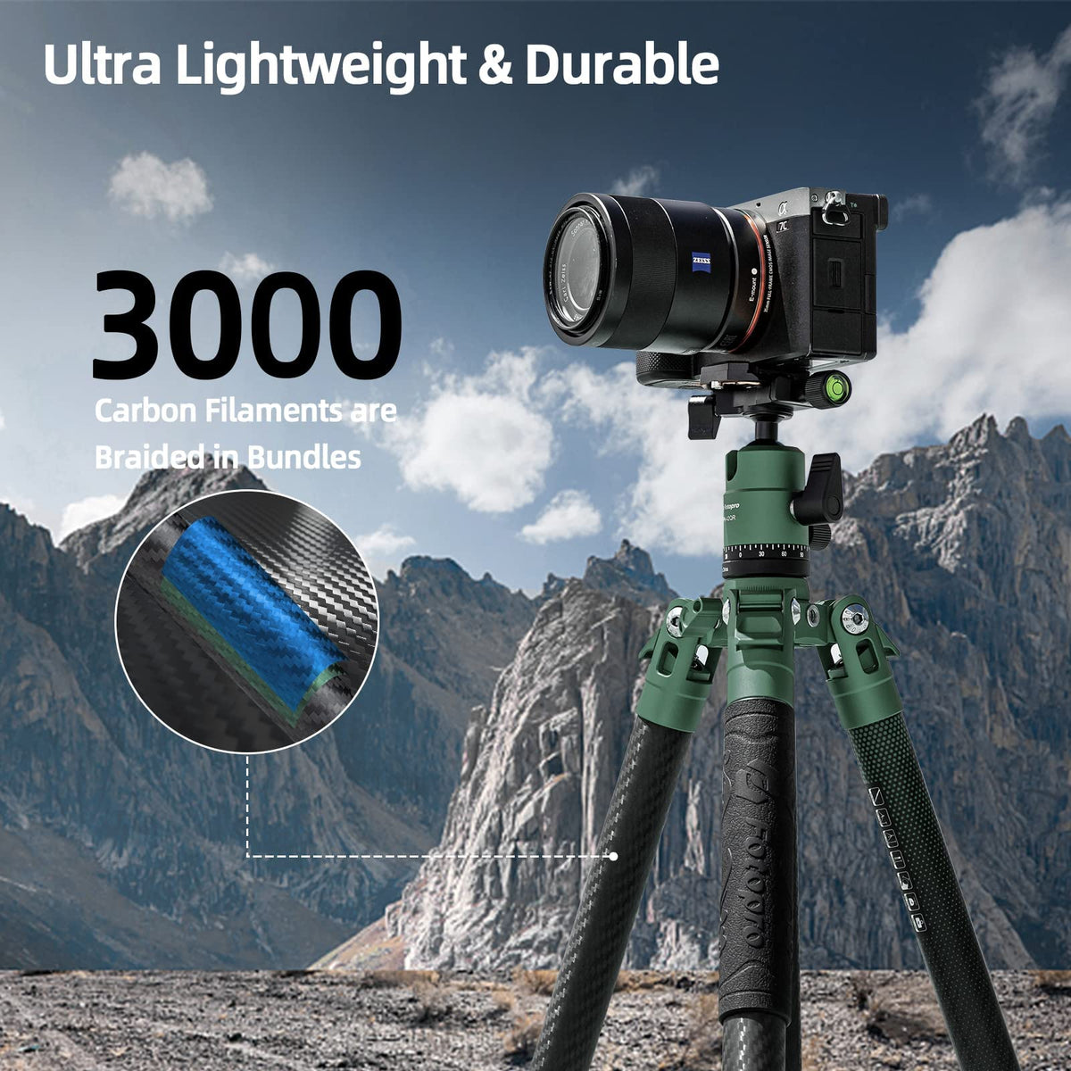 Carbon Fiber 60 Inch Camera Tripod J476