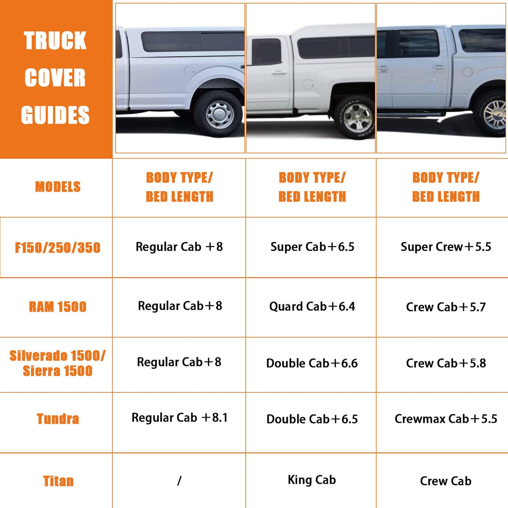 Waterproof Truck Cover for CrewCab 5.5/5.7/5.8 ft with Camper Shell Topper H992126