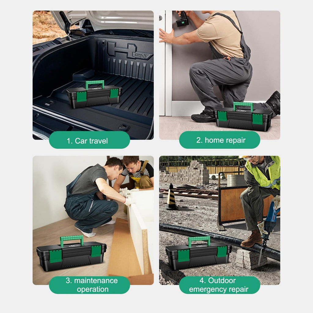 10-inch Plastic Tool Box with Handle and Removable Tray Z567901