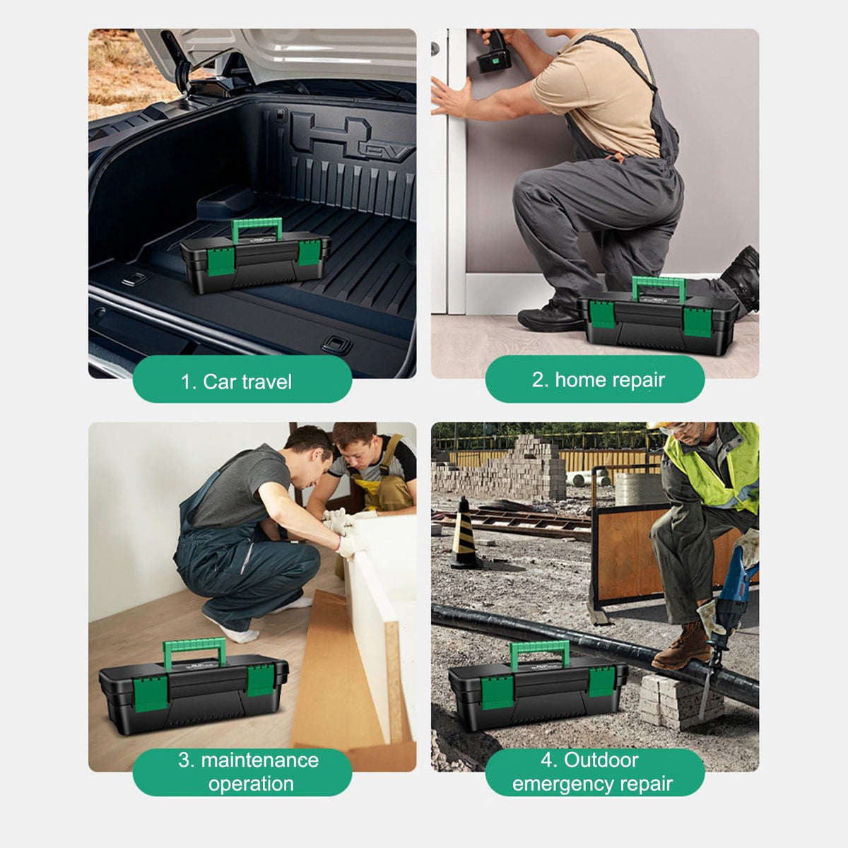 10-inch Plastic Tool Box with Handle and Removable Tray Z567901