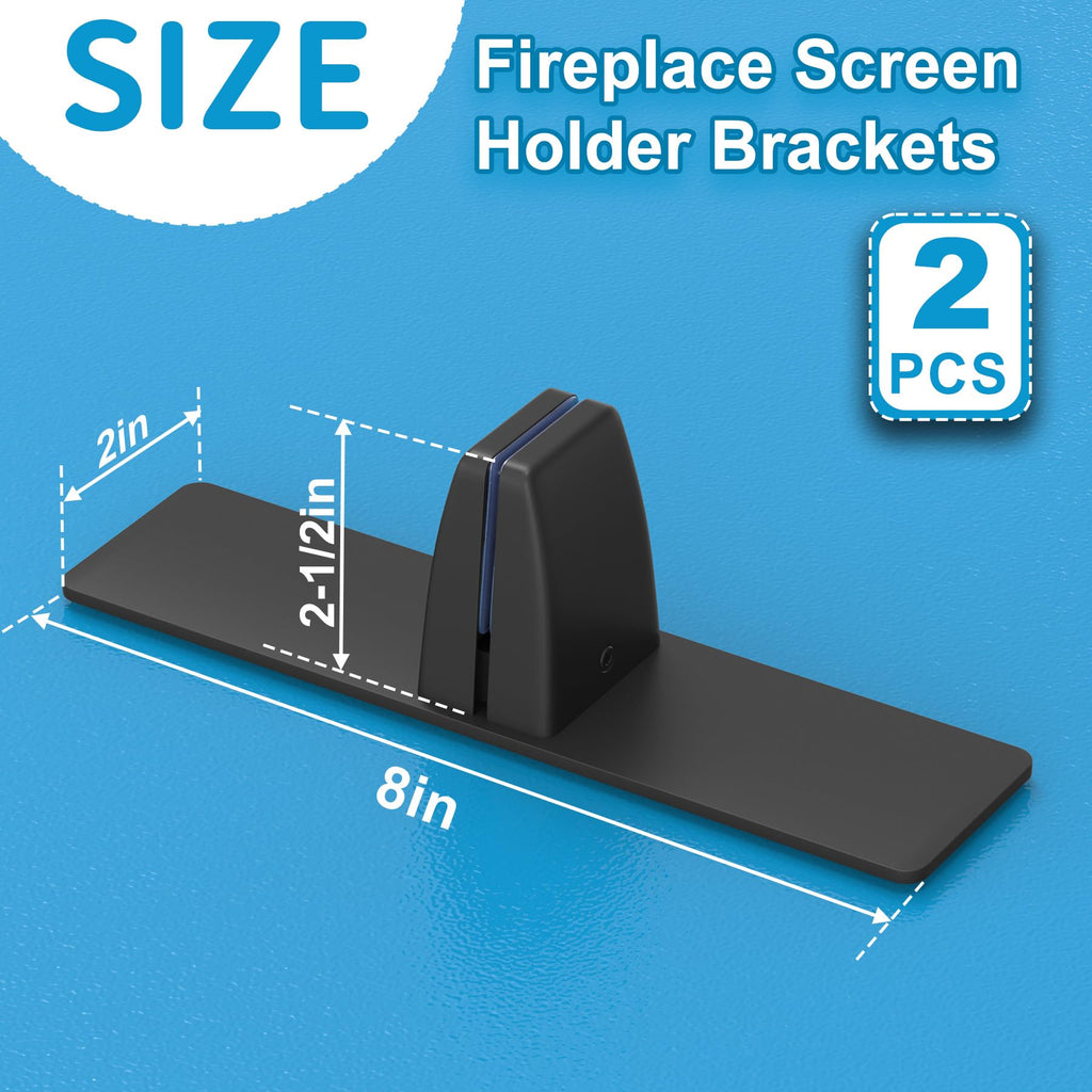 Metal Base Stands for Fireplace Screen, Pack of 2 Black G2983