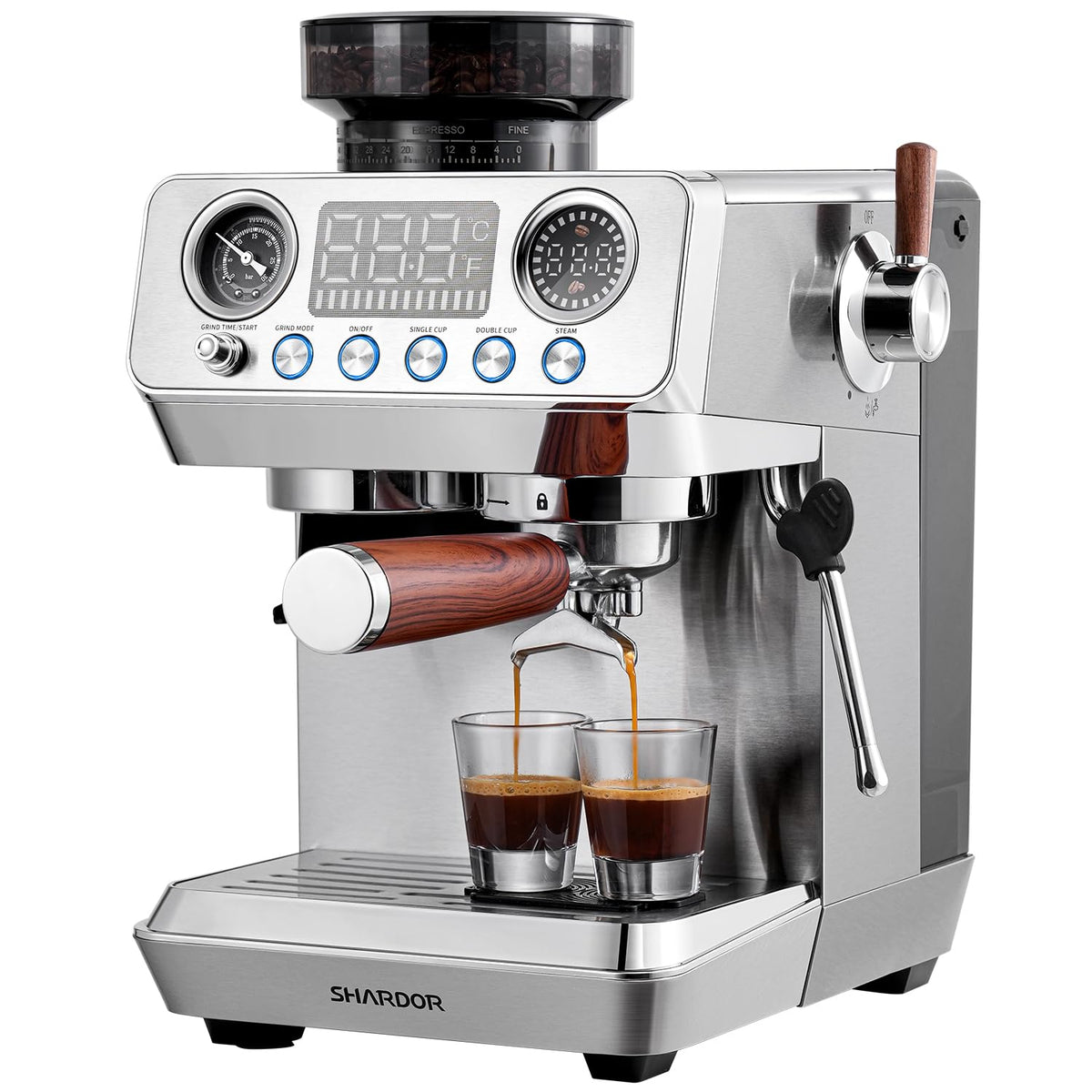 20 Bar Espresso Machine with Built-In Grinder L523881