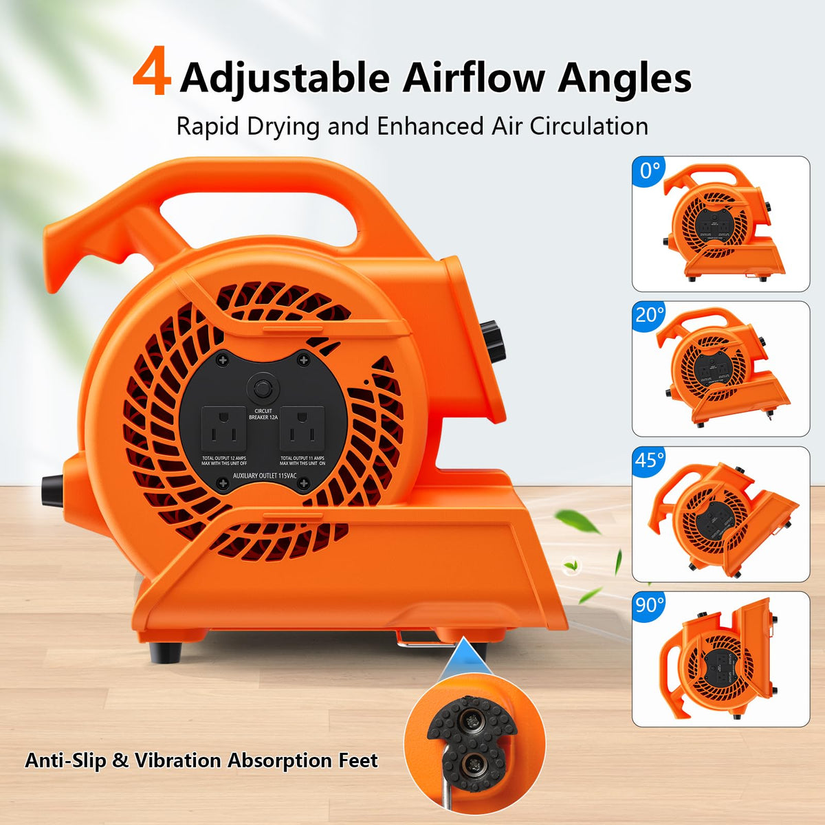 1/6 HP 600 CFM Portable Air Mover Blower Fan C582251
