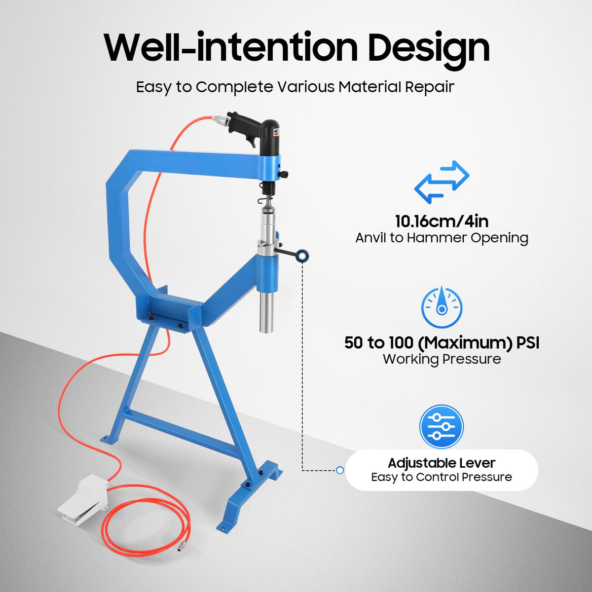Pneumatic Planishing Hammer Sheet Metal Shaping Machine with Cast-Iron Stand D71768