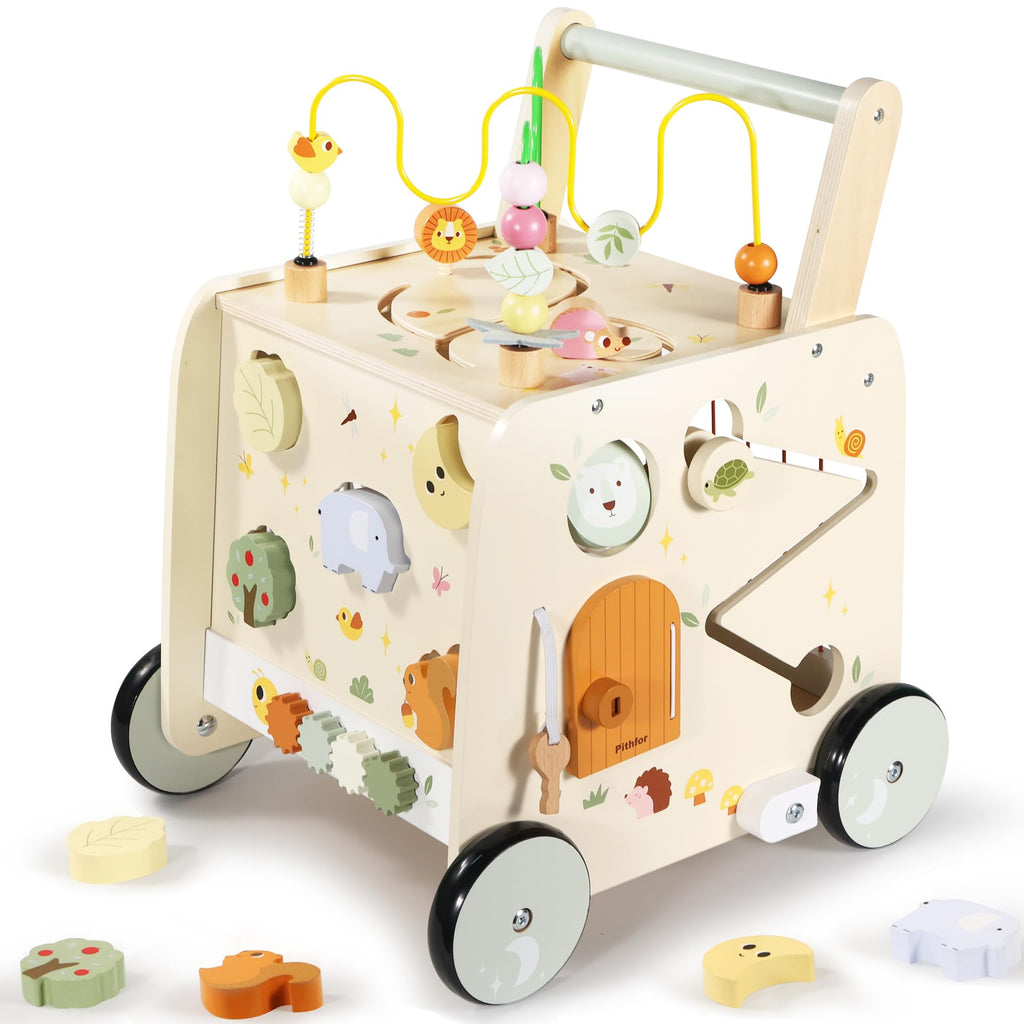 Wooden Activity Cube Push Walker N479061