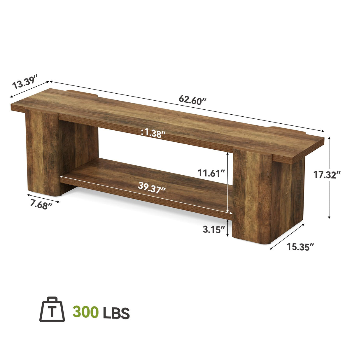 Brown Storage Bench H670