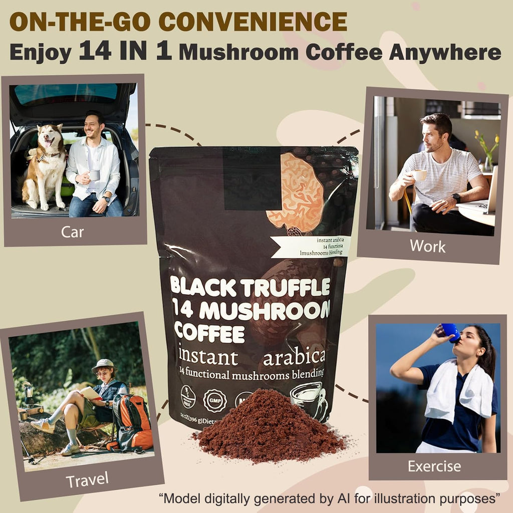 14 in 1 Mushroom Coffee Medium Roast Instant 396g H438457