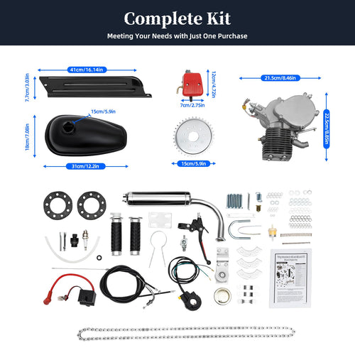 100CC 2-Stroke Gas Bike Engine Conversion Kit with CDI Ignition 36 Teeth W5441