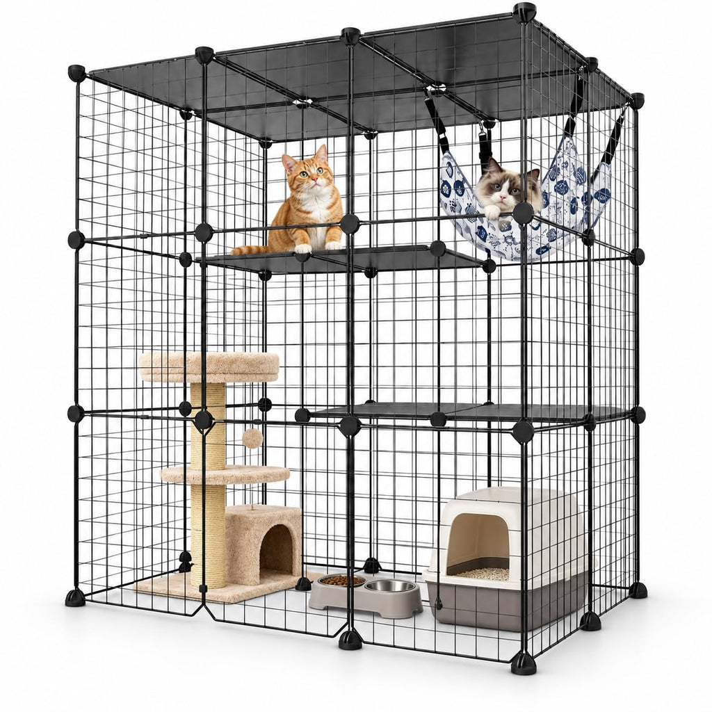 Large 3-Tier Metal Wire Cat Cage N667002