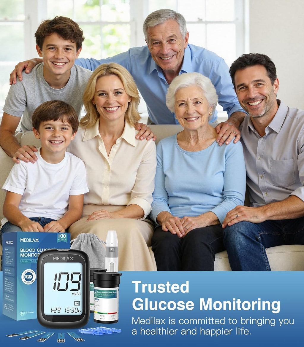 Blood Glucose Monitor Kit with 100 Strips W4343