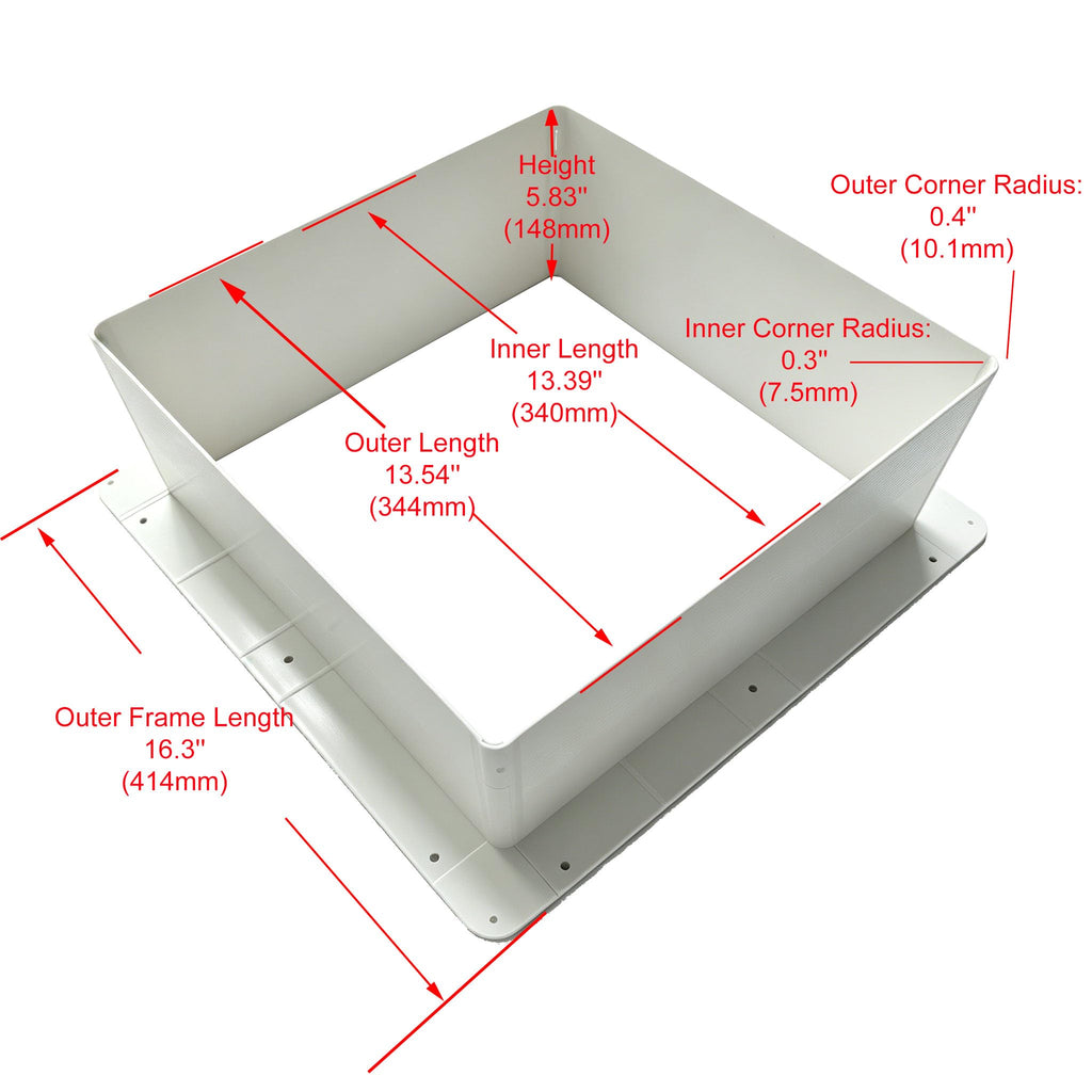 RV Roof Vent Trim Ring White 4-Piece X196
