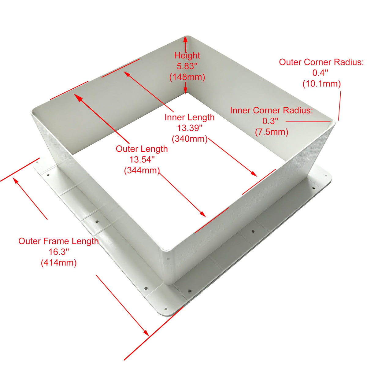 RV Roof Vent Trim Ring White 4-Piece X196