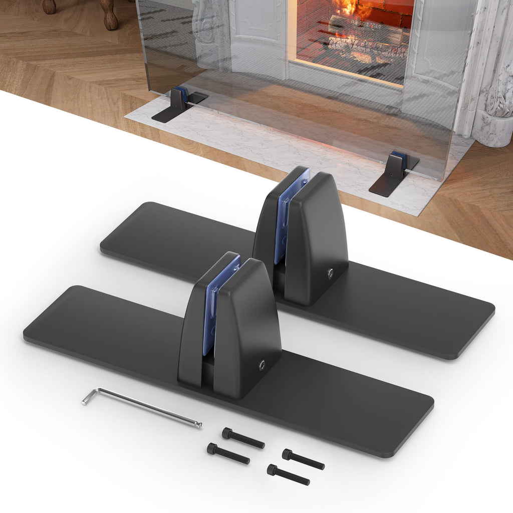 Metal Base Stands for Fireplace Screen, Pack of 2 Black G2983