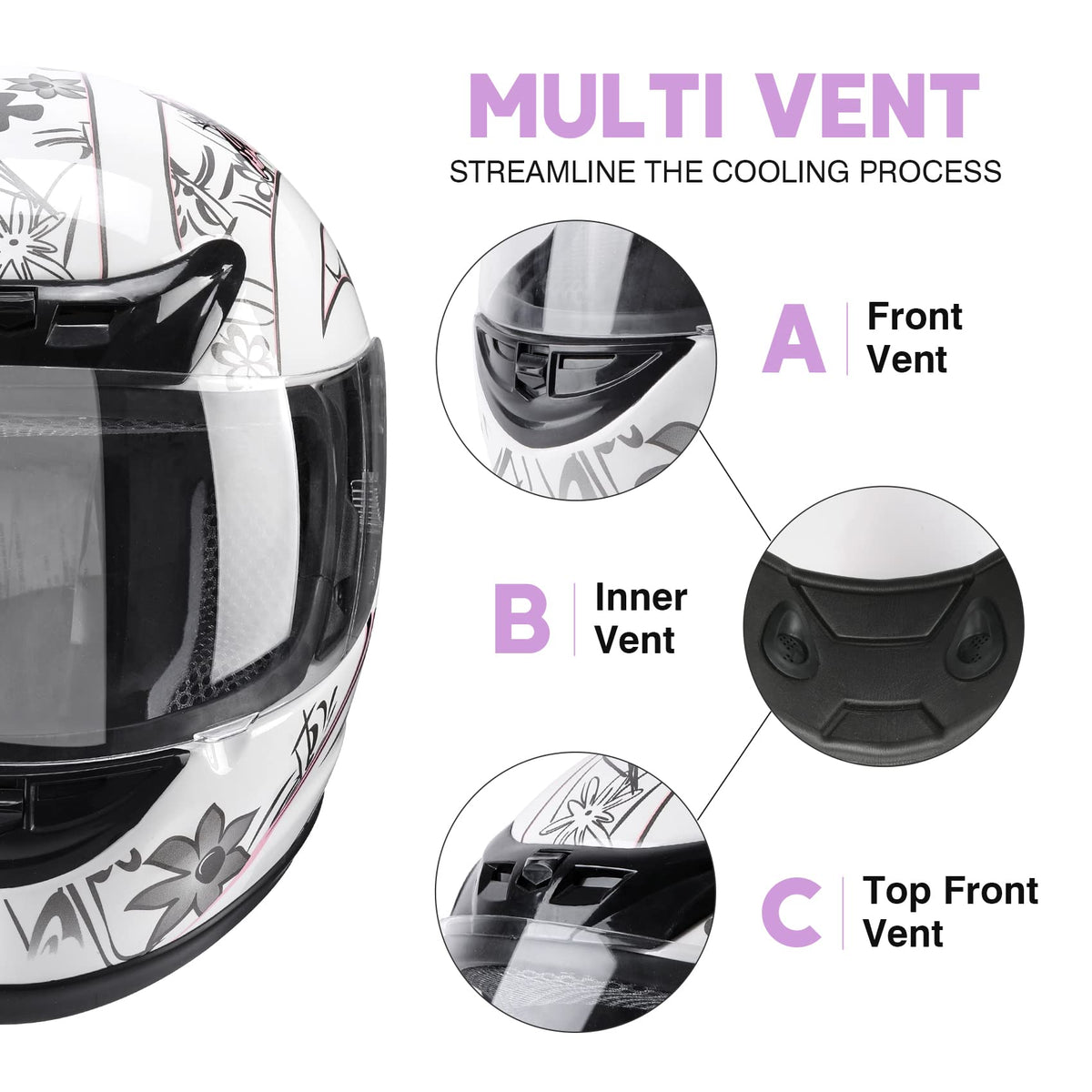 Full Face Motorcycle Helmet DOT Matte N5963