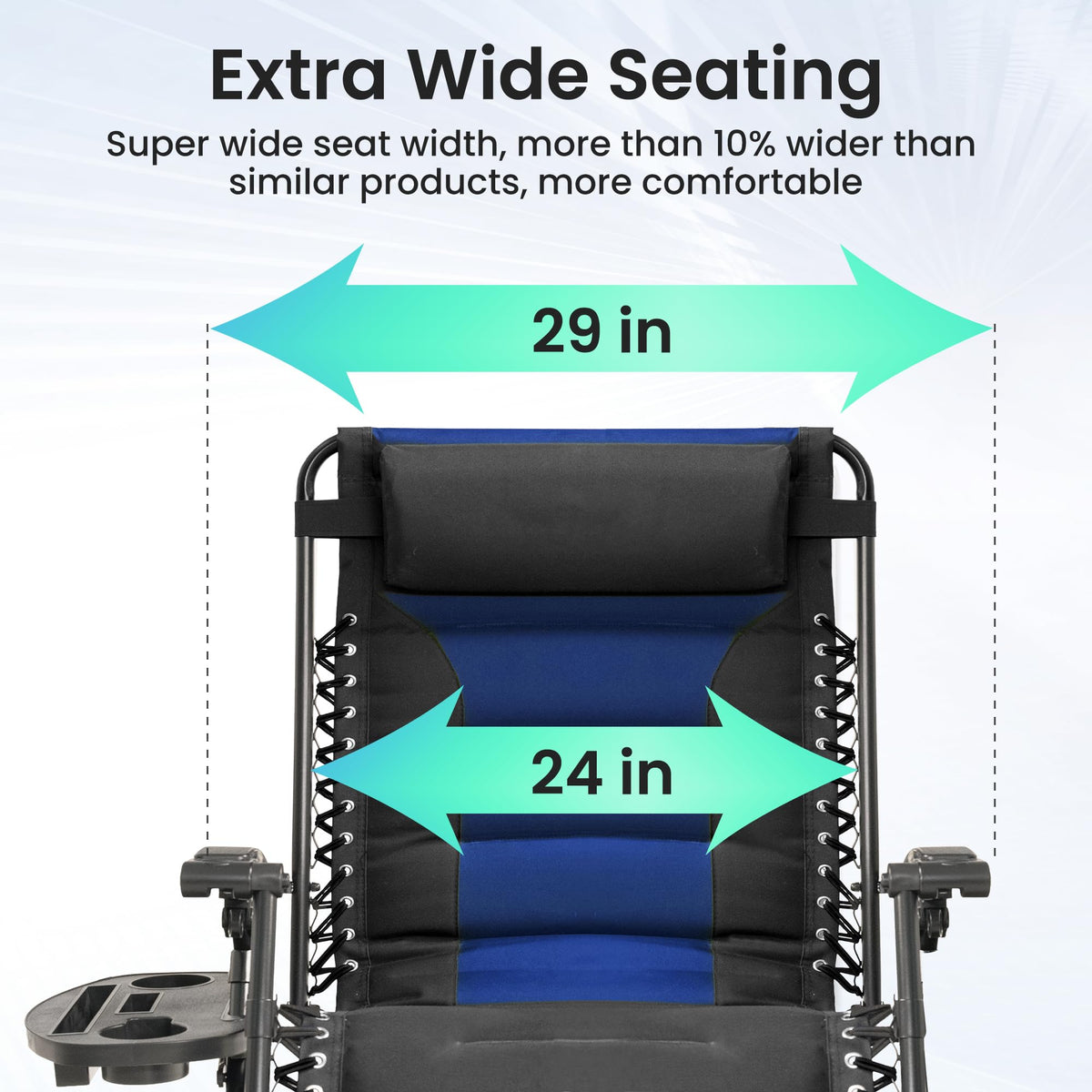 Oversized Zero Gravity Chair 2 Pack Folding Recliner with Pillow & Cup Holder R26593