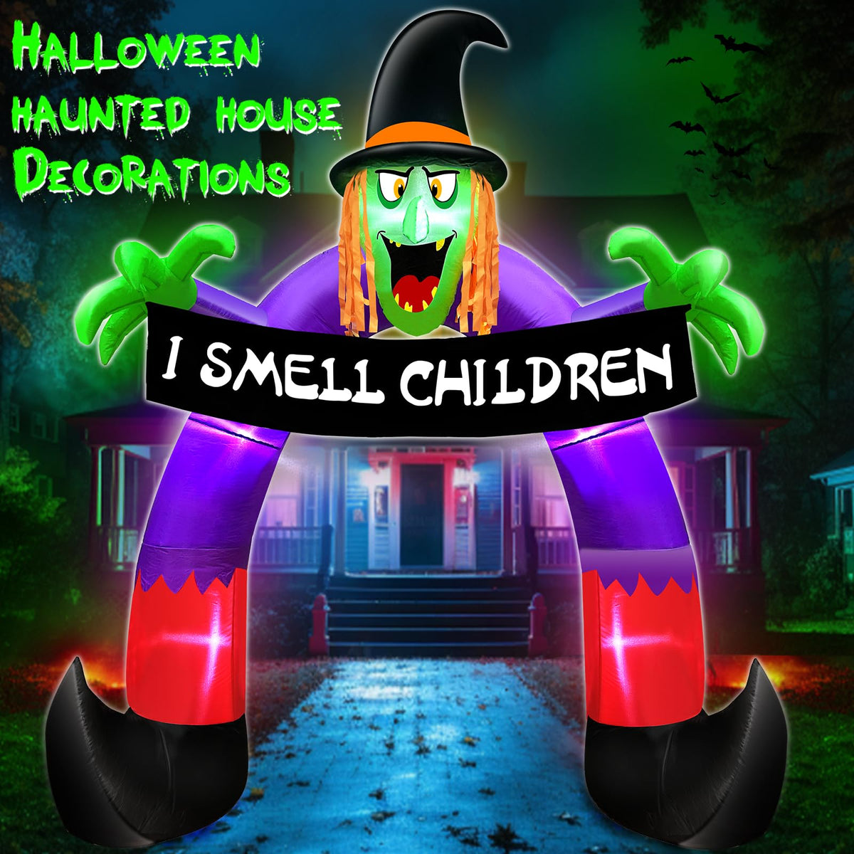 8Ft Halloween Inflatable Witch Archway S471