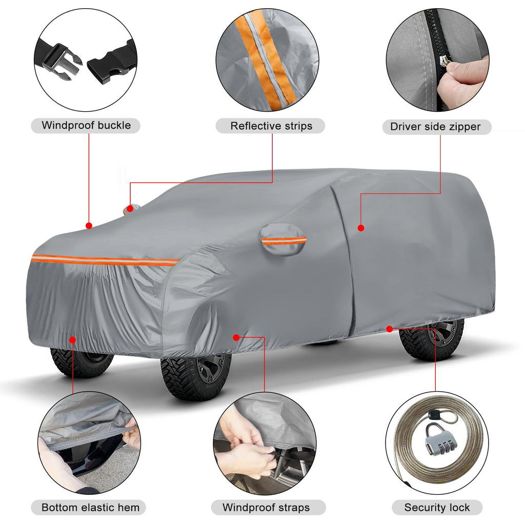 Waterproof Truck Cover for CrewCab 5.5/5.7/5.8 ft with Camper Shell Topper H992126