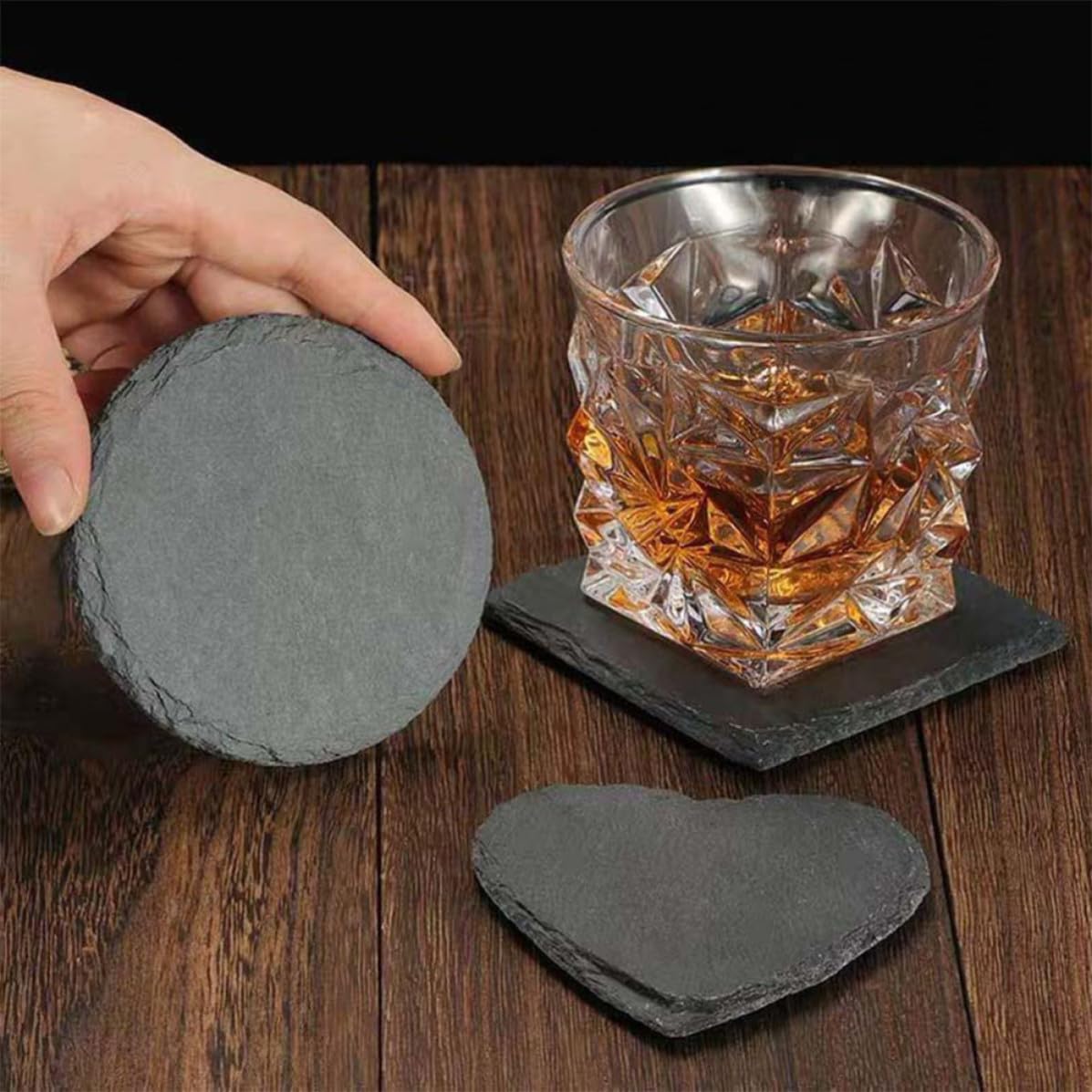 Natural Stone Cup Coaster Set with Non Slip Bottom M919745