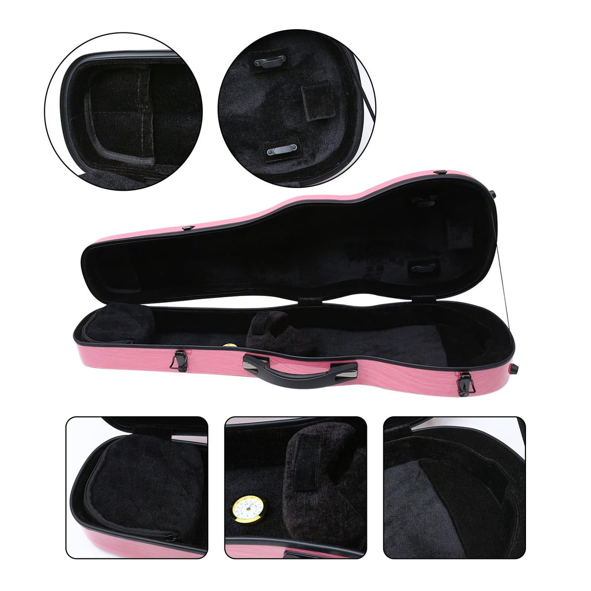 4/4 Full Size Carbon Fiber Hard Violin Case with Hygrometer X9507