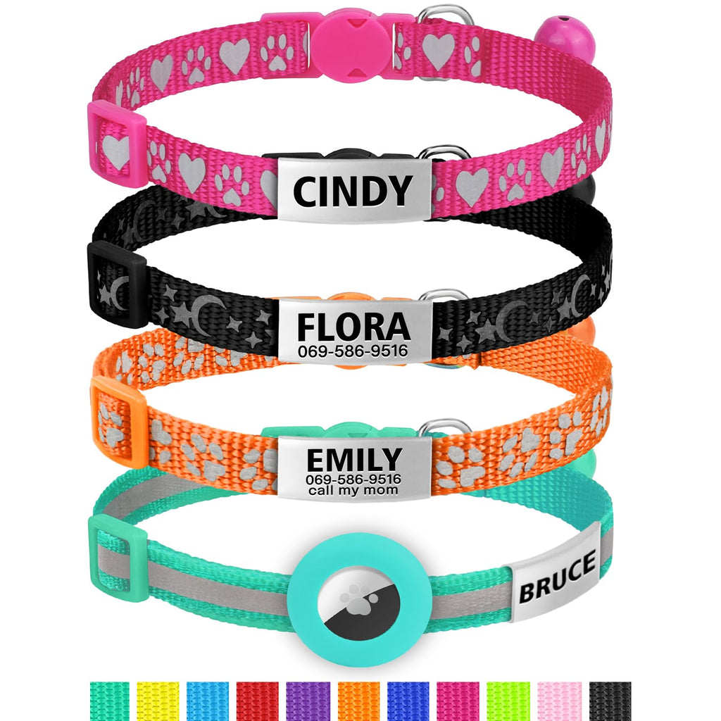 Personalized Cat Collar with Name Tag & Bell J307