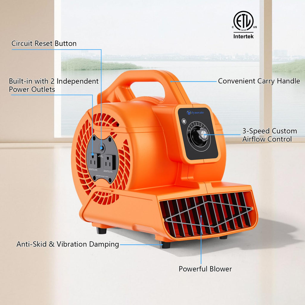 1/6 HP 600 CFM Portable Air Mover Blower Fan C582251