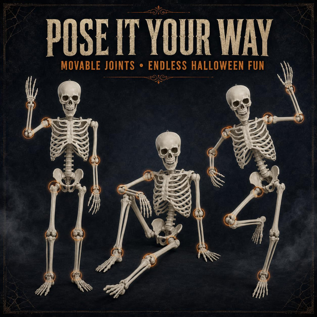 Life Size Poseable Skeleton with Movable Joints R3627