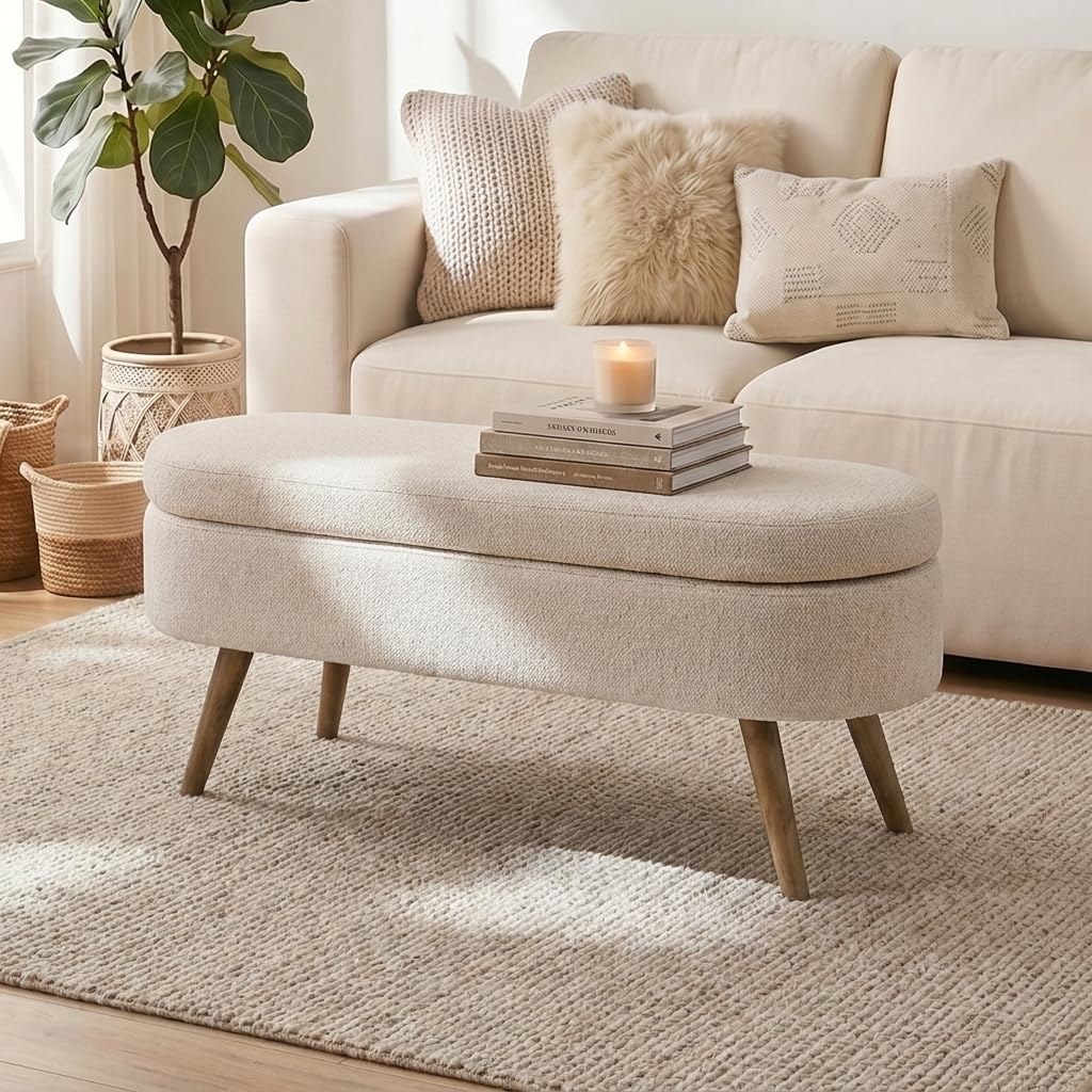 43.5” Upholstered Storage Ottoman Bench N4475