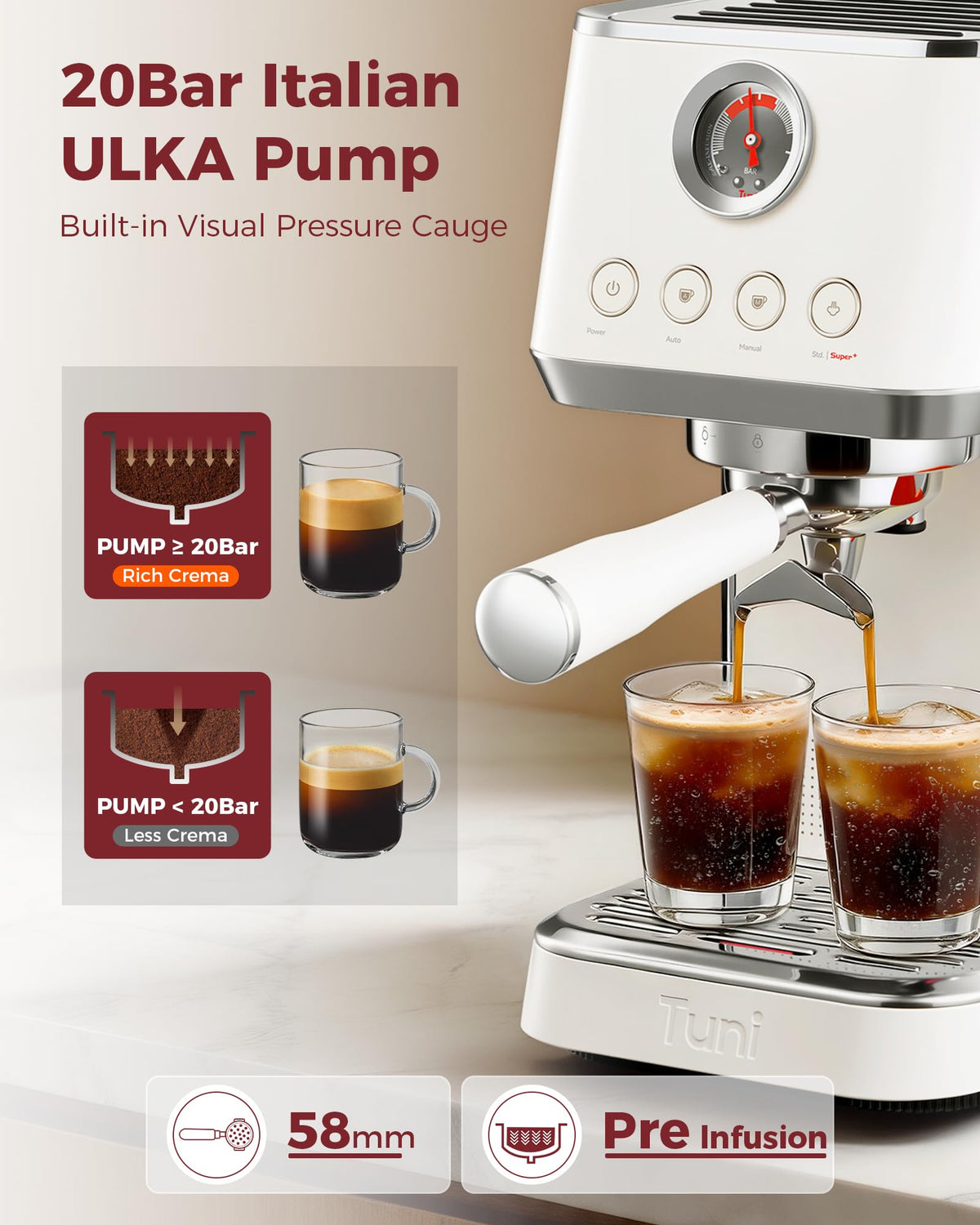 Conical Burr Coffee Grinder with Espresso Machine X369531