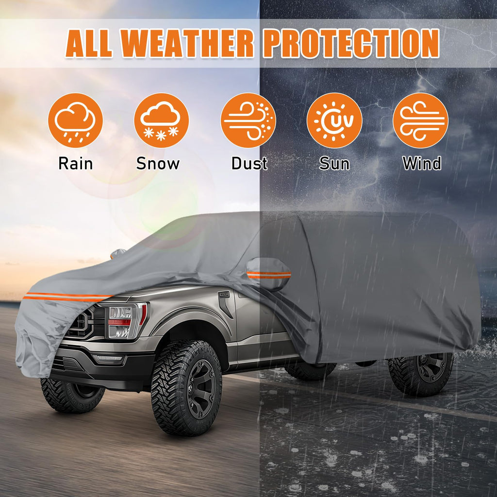 Waterproof Truck Cover for CrewCab 5.5/5.7/5.8 ft with Camper Shell Topper H992126