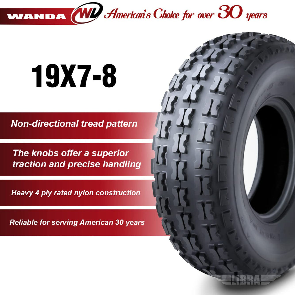 Set of 4 Sport ATV Tires 19x7-8 X4701