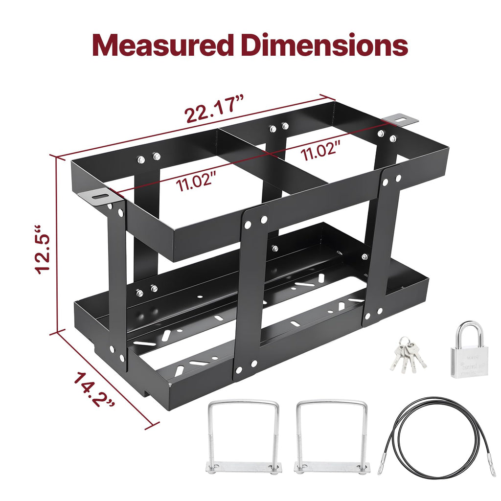 Heavy-Duty Fuel Jug Holder for Two 5 Gallon Gas Cans A203