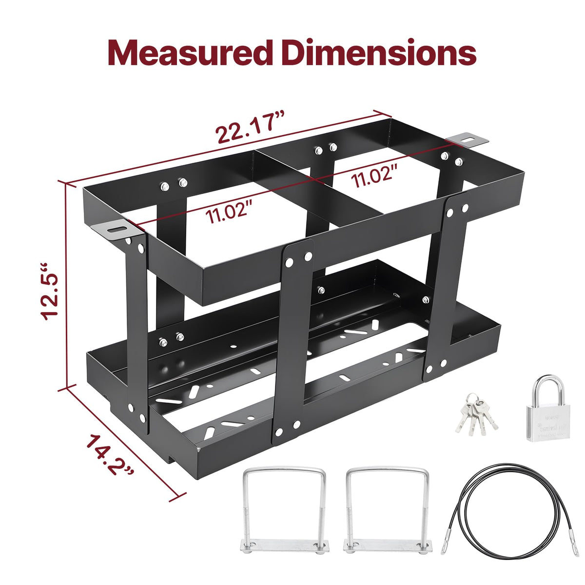 Heavy-Duty Fuel Jug Holder for Two 5 Gallon Gas Cans A203