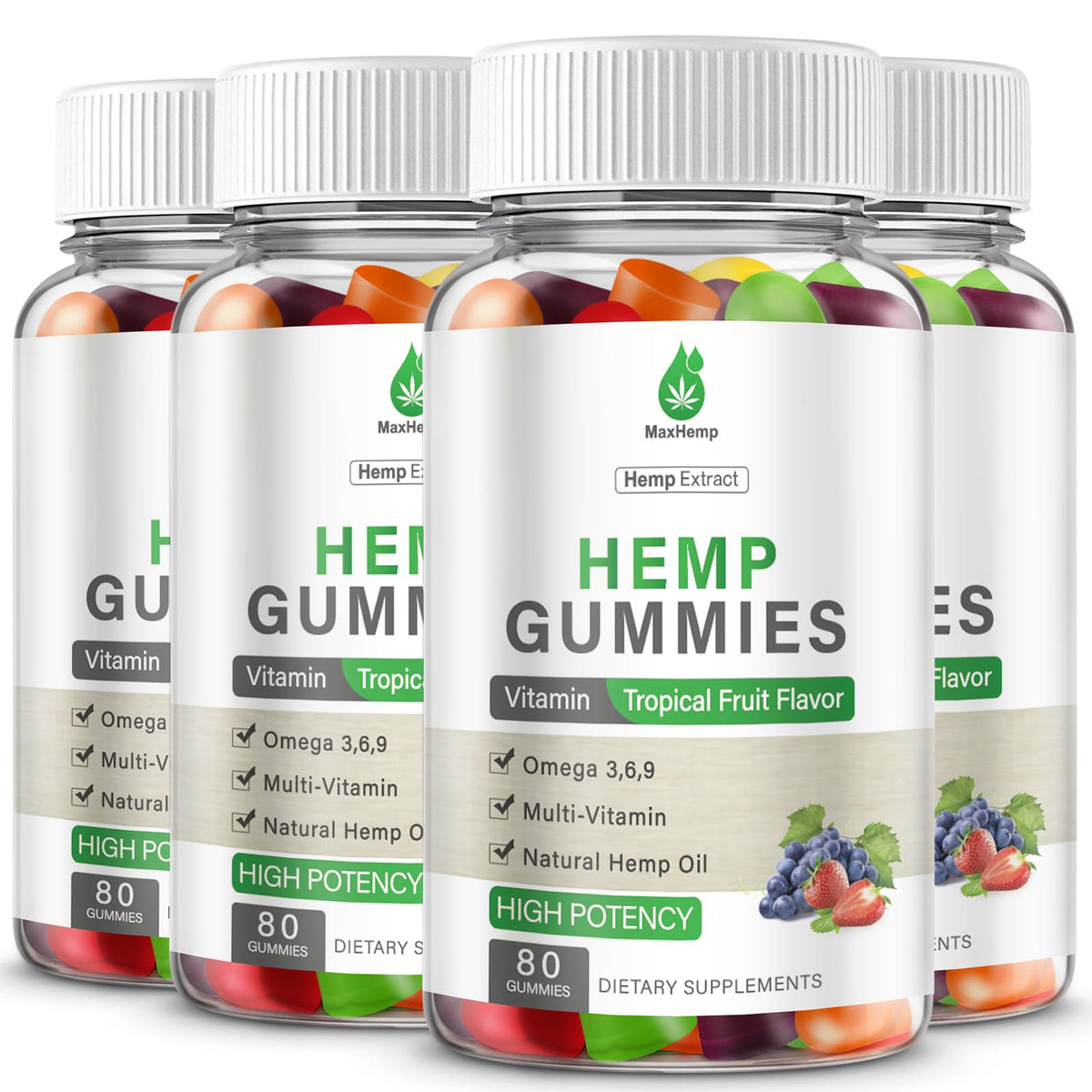 Organic Hemp Gummies 4 Pack Vegan F436