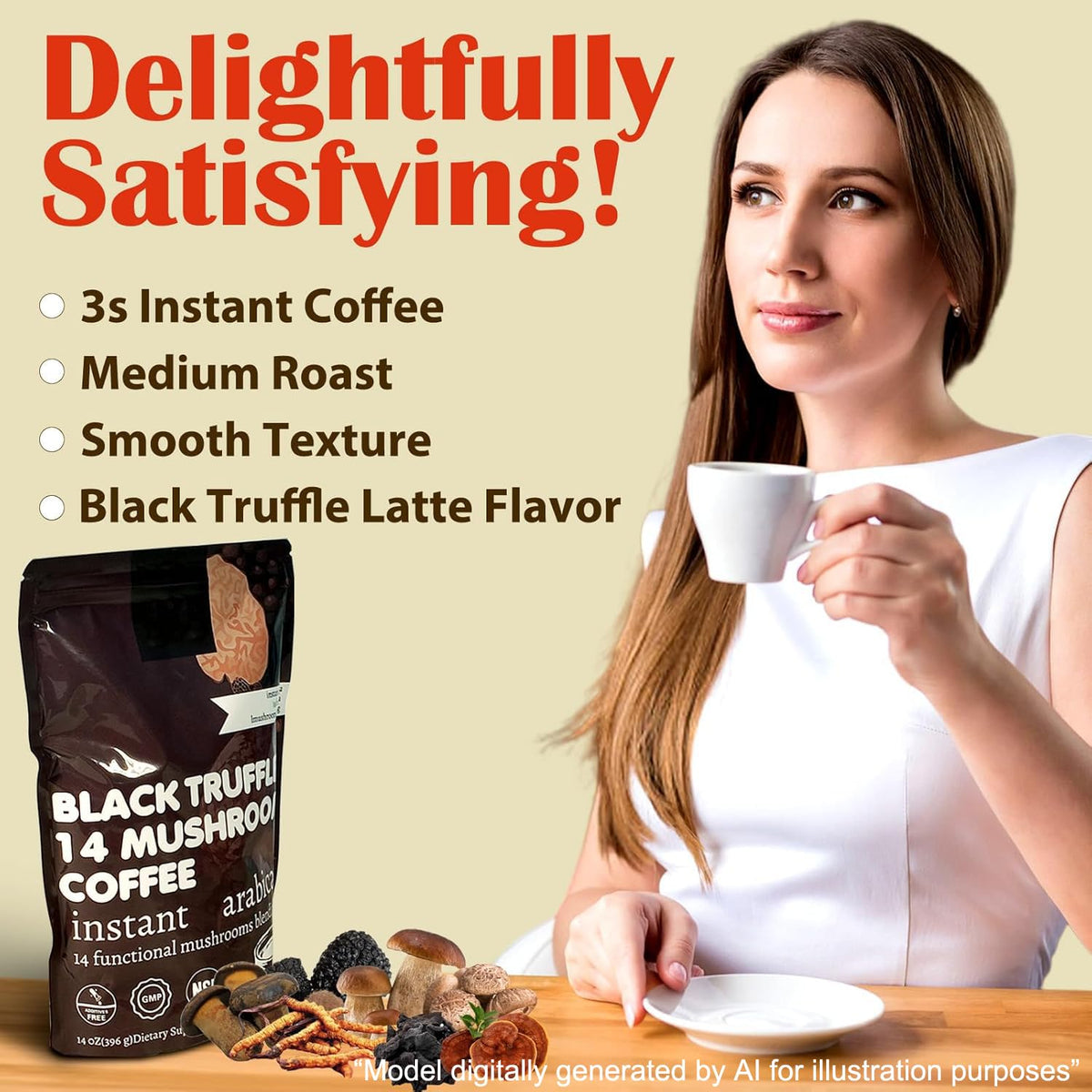 14 in 1 Mushroom Coffee Medium Roast Instant 396g H438457