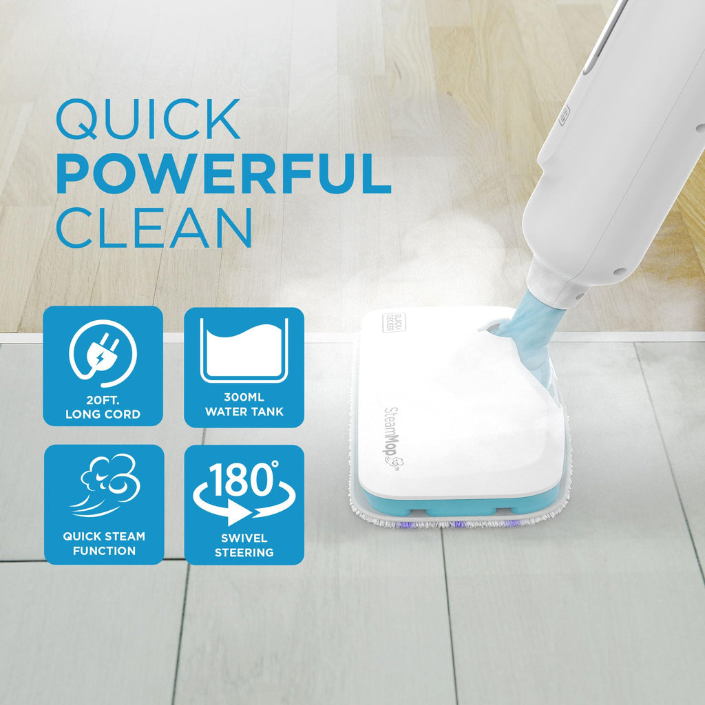 1300W Steam Mop with Carpet Glider and 2 Microfiber Pads D43890