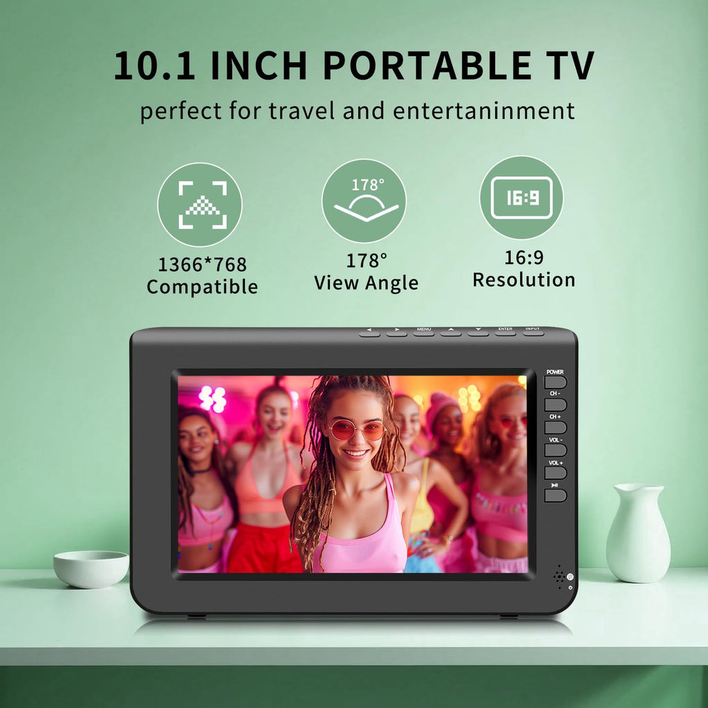 10.1inch Portable TV 720P Screen with Antenna and Digital ATSC Tuner M75840