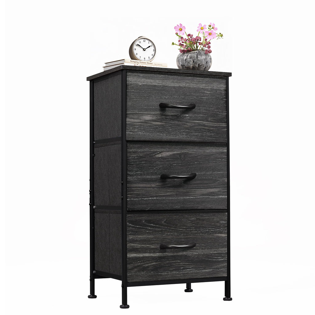Black 3 Drawer Wood Dresser V177