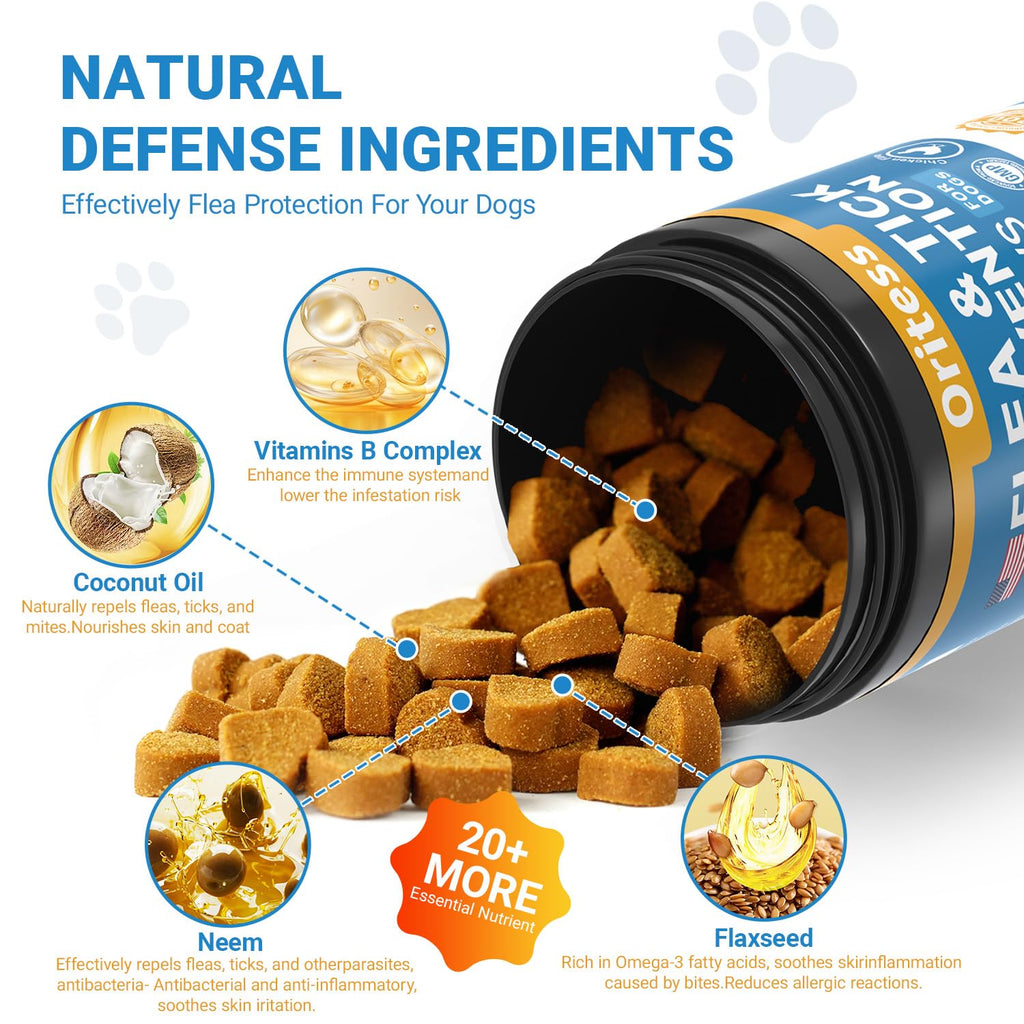 Flea and Tick Prevention for Dogs 200 Soft Chews Chicken Flavor L86784