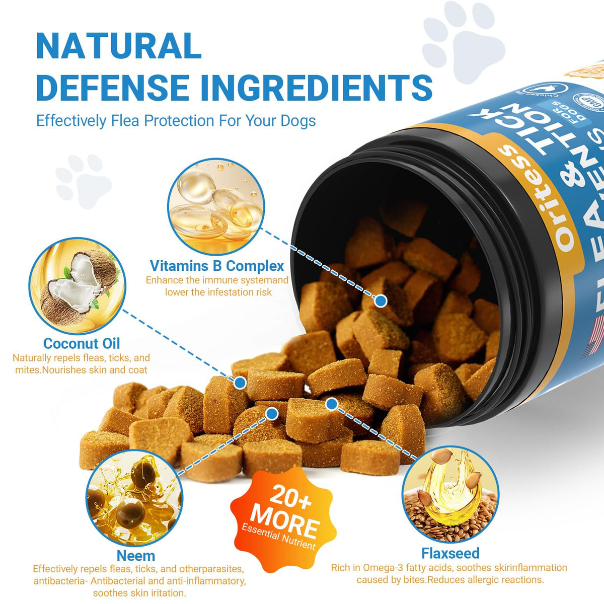 Flea and Tick Prevention for Dogs 200 Soft Chews Chicken Flavor L86784