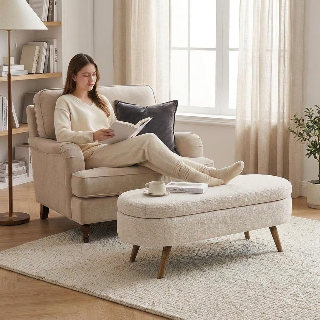 43.5” Upholstered Storage Ottoman Bench N4475