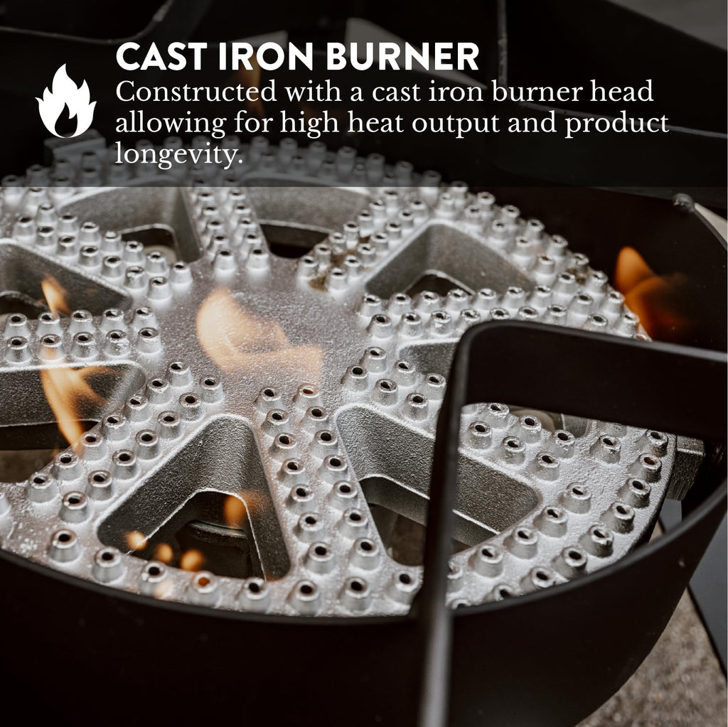 200K BTU Propane Burner with 0-20Psi Regulator and Steel Braided Hose Y338