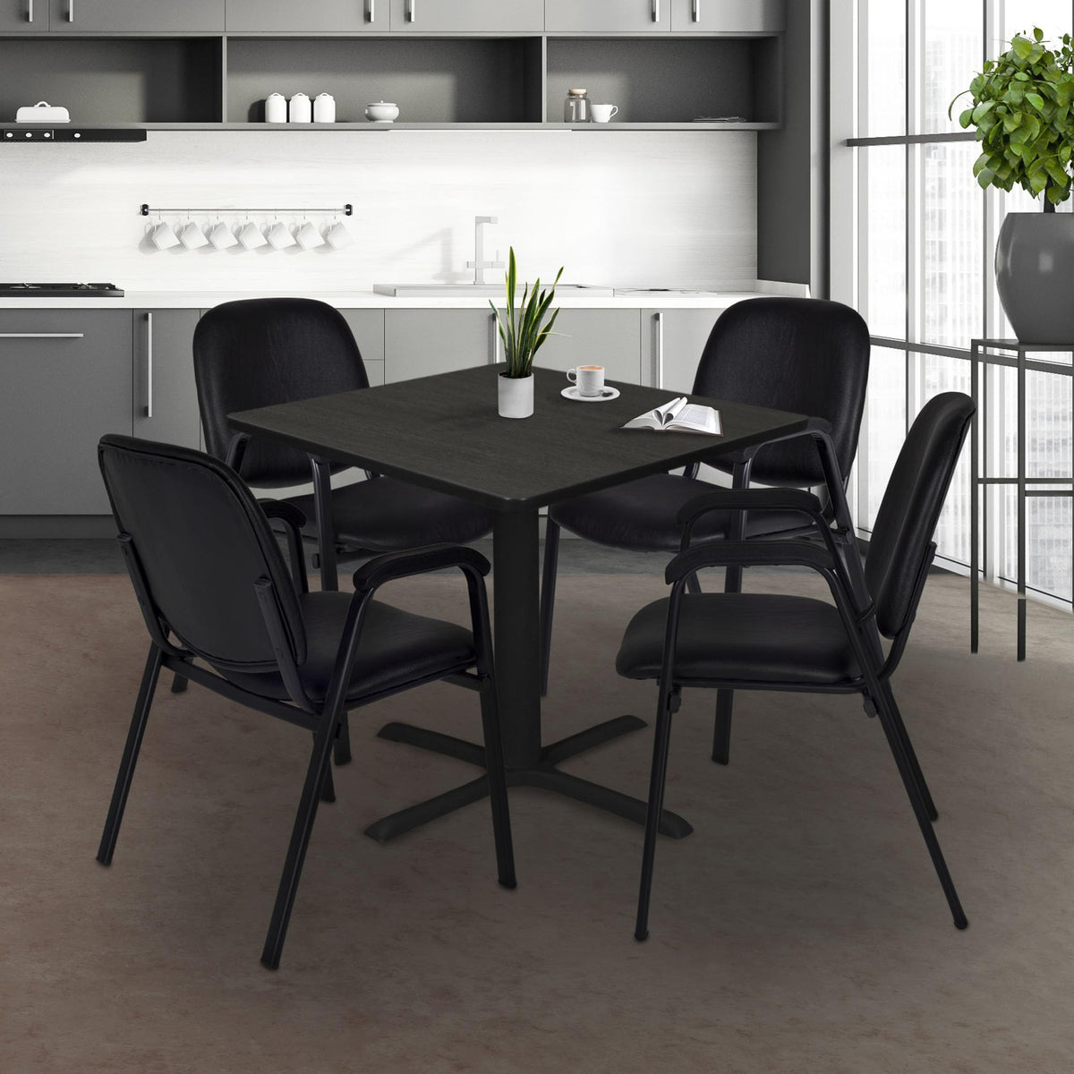 Vinyl Stacking Chair with Arms J7646